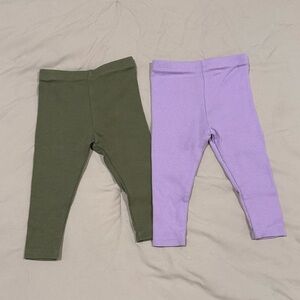 Cat & Jack Kids Leggings - Olive Green and Lavender